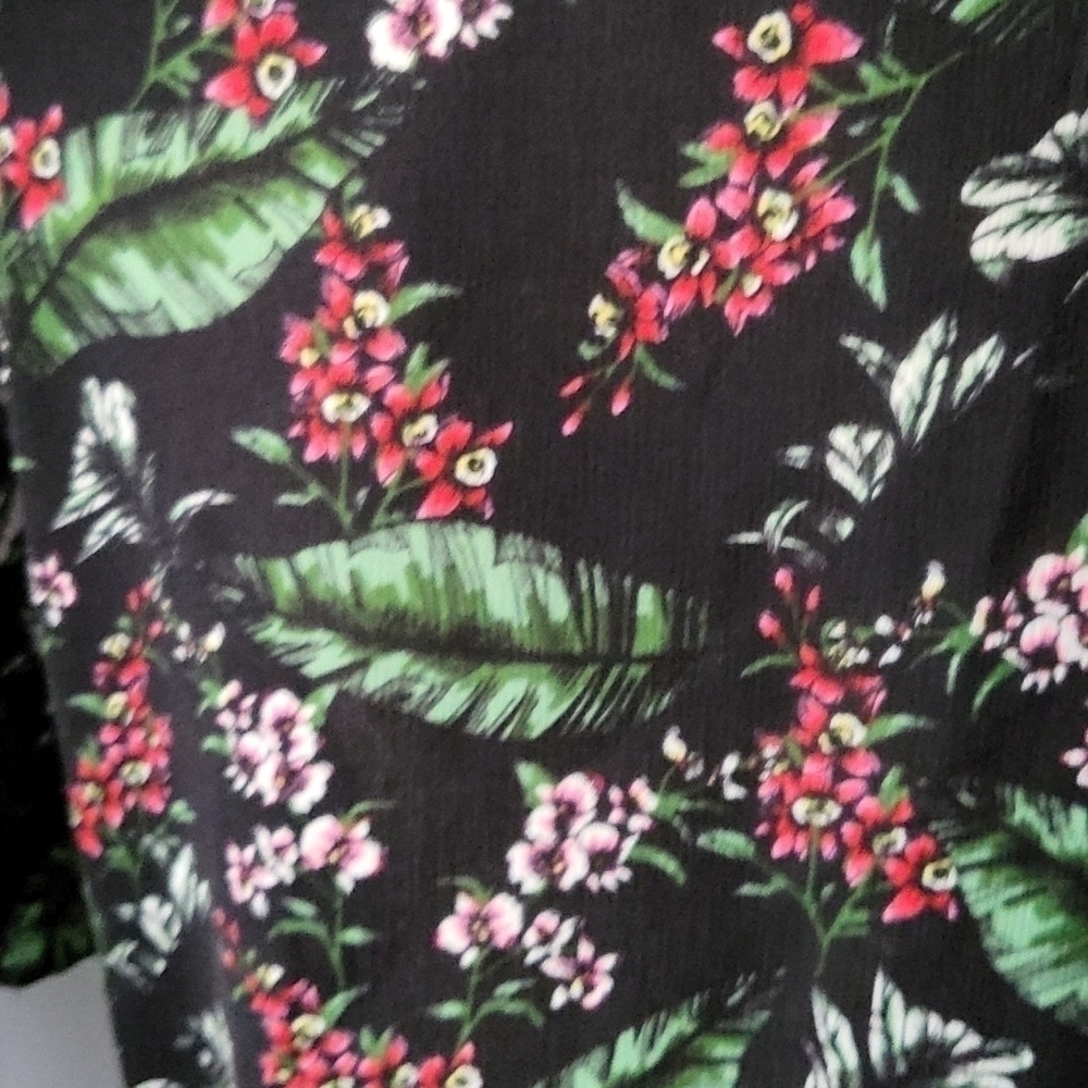 Cherry on Top tropical print short sleeve kimono/duster - Picture 3 of 8
